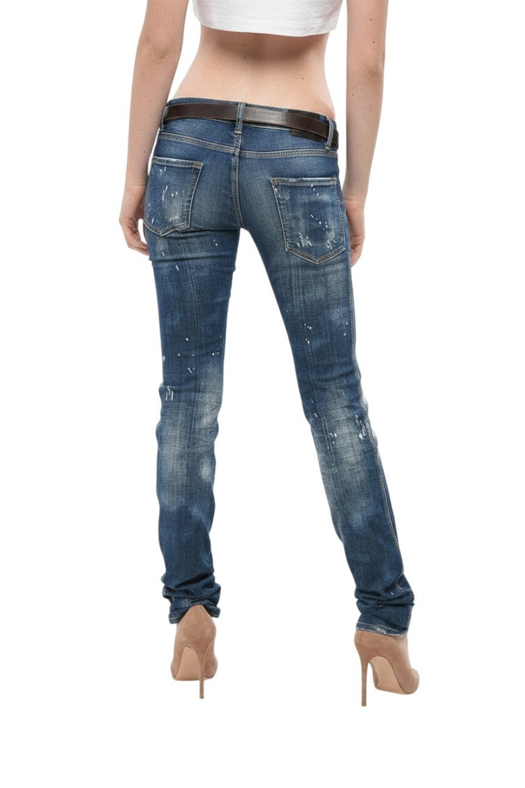 Blue Slim Low Rise Jeans 2