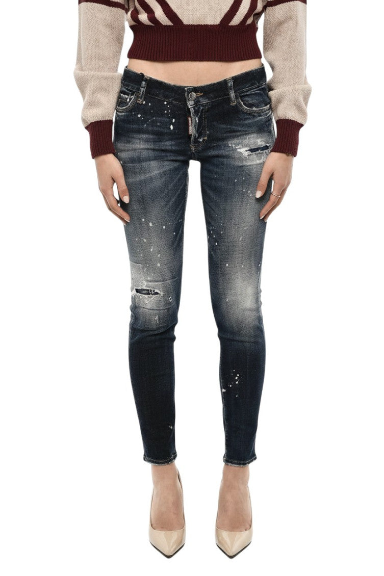 Blue Skinny Low Rise Jeans 1