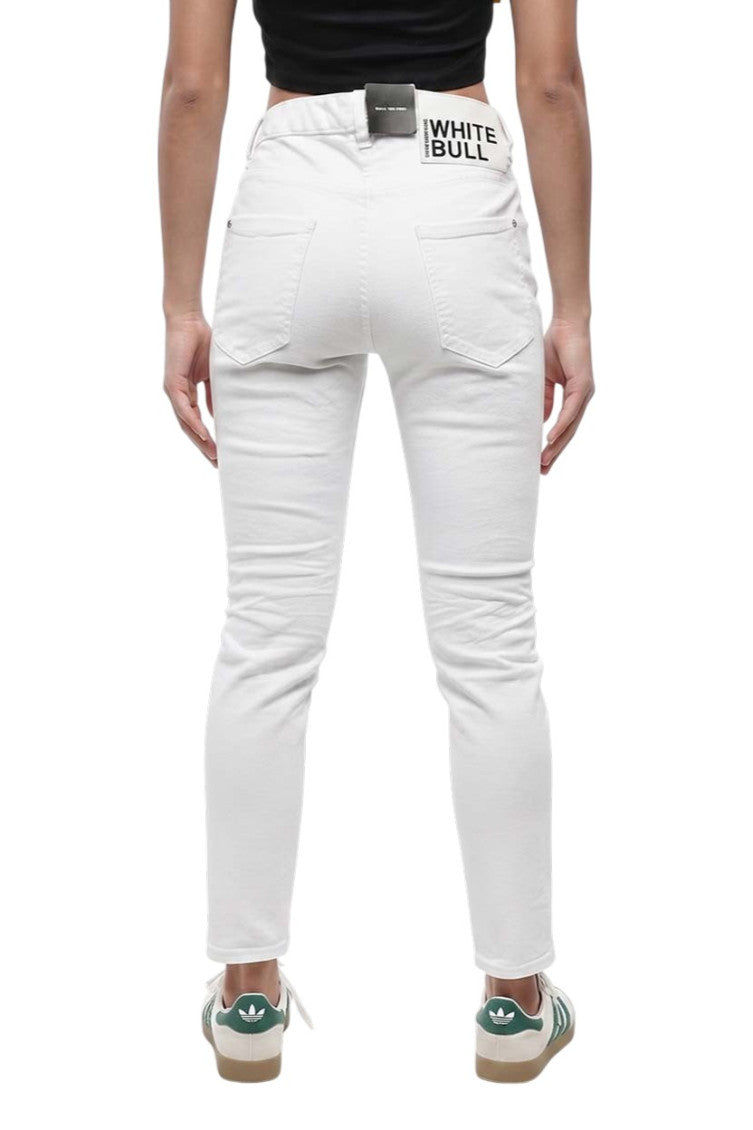 White Skinny Mid Rise Jeans 2