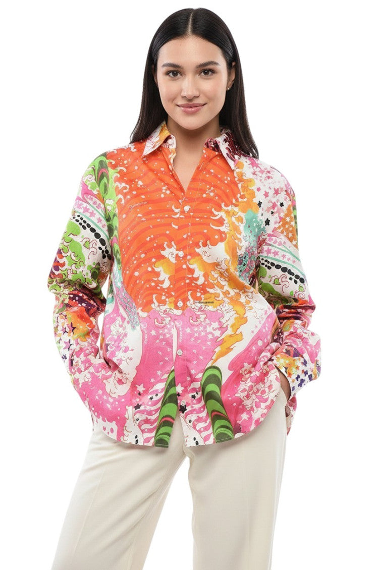 Multicolor Regular Abstract Shirt 1