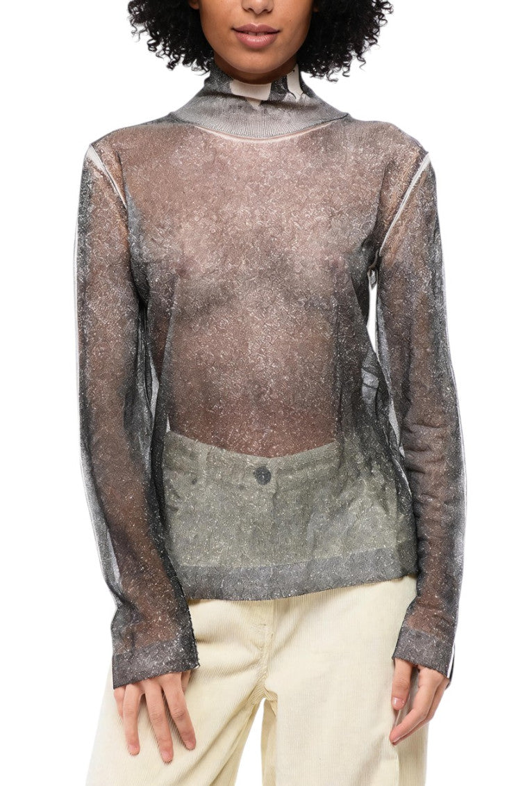Grey Textured Turtle Neck Sweater 1