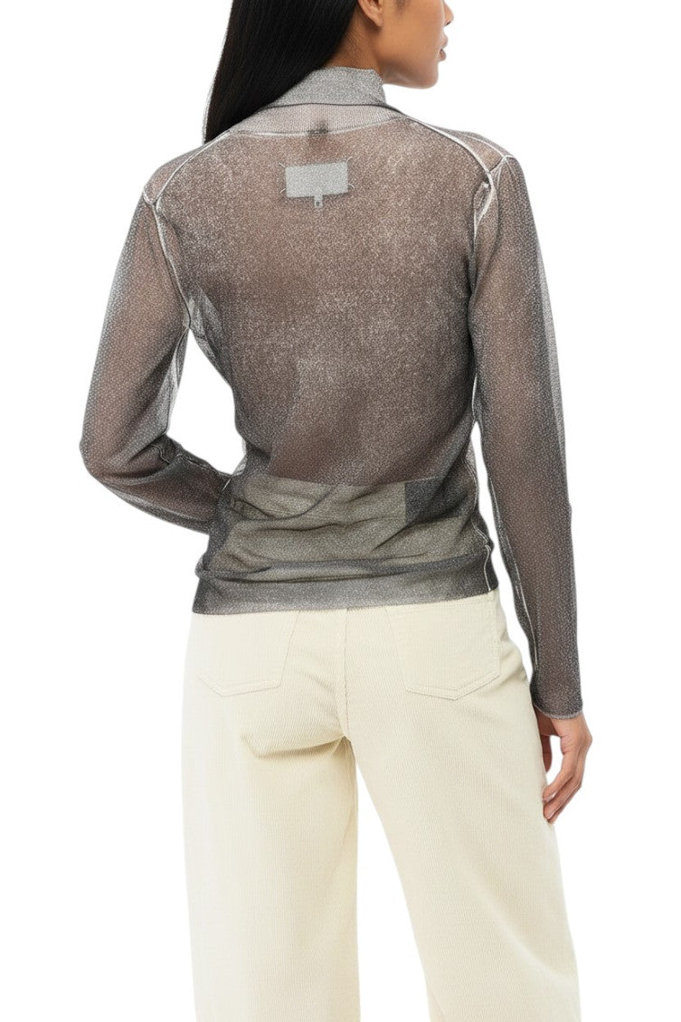 Grey Textured Turtle Neck Sweater 2