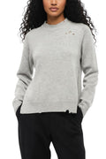 Grey Distressed Crew Neck Sweater 1