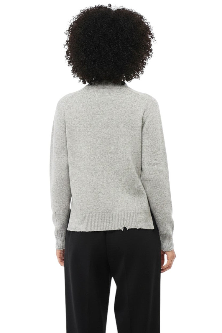 Grey Distressed Crew Neck Sweater 2
