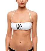 White Logo Bikini Top Swimwear 1