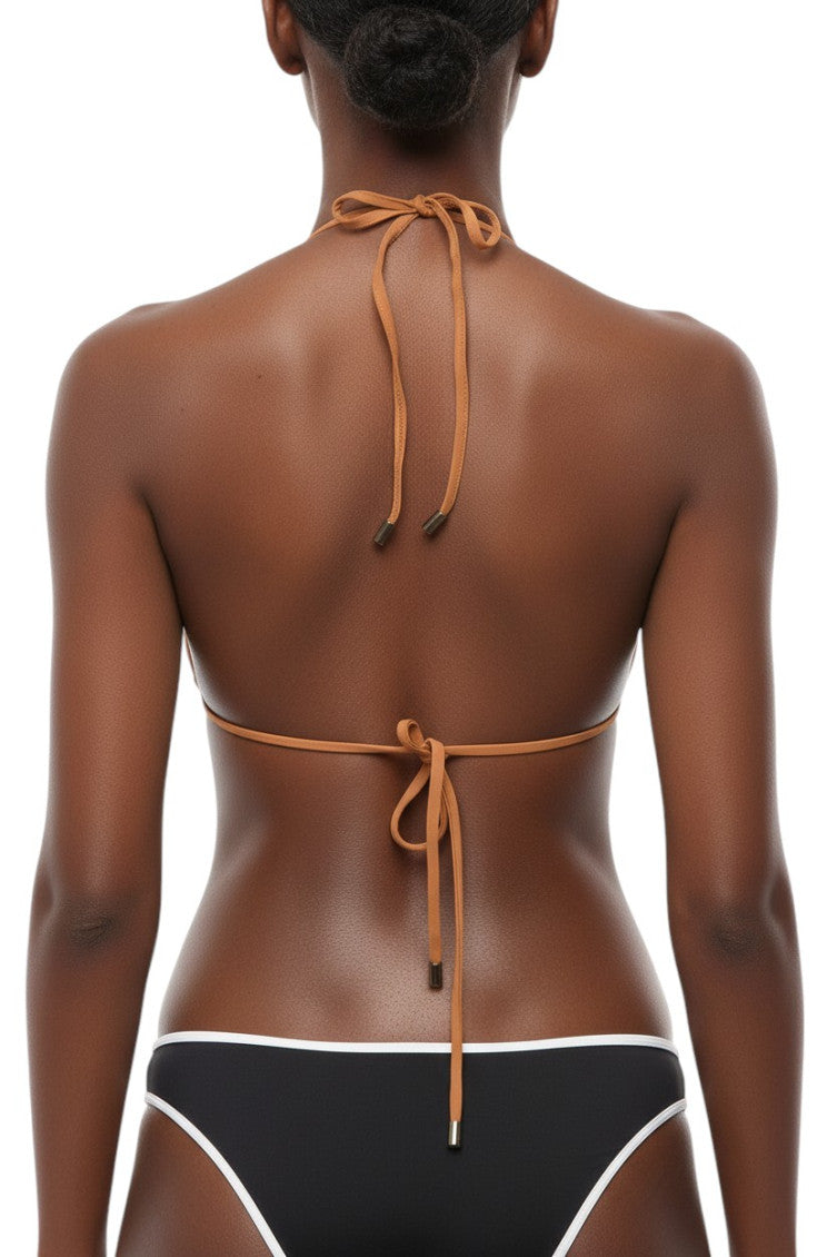 Brown Logo Bikini Top Swimwear 2