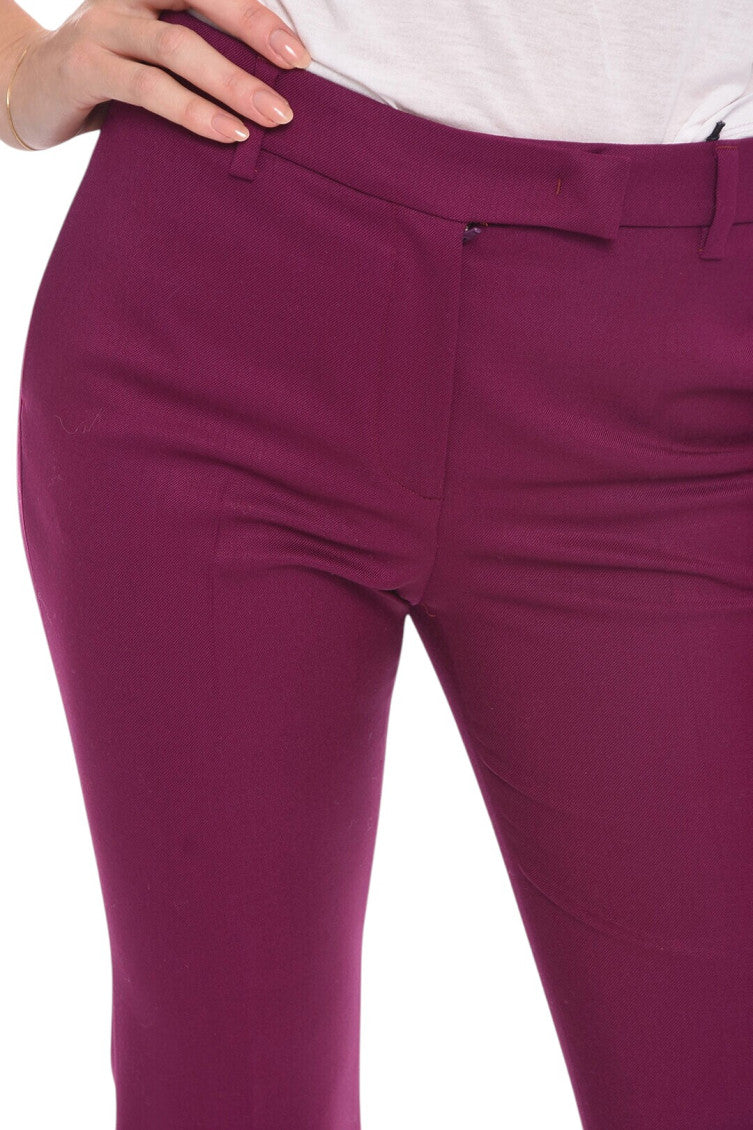 Purple Slim Flat Front Pants 3