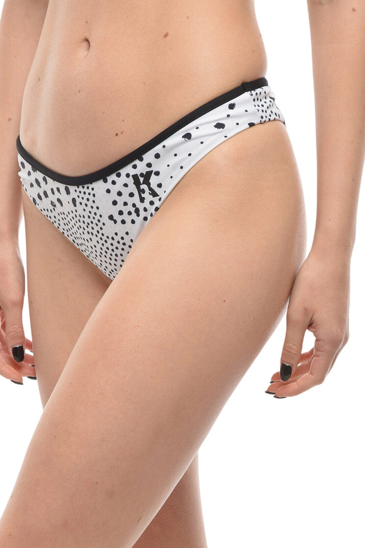 BlackWhite Printed Bikini Bottom Swimwear 3