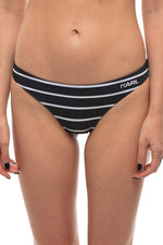 Black Stripes Bikini Bottom Swimwear 1