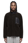 Brown Textured Mock Collar Jacket 1