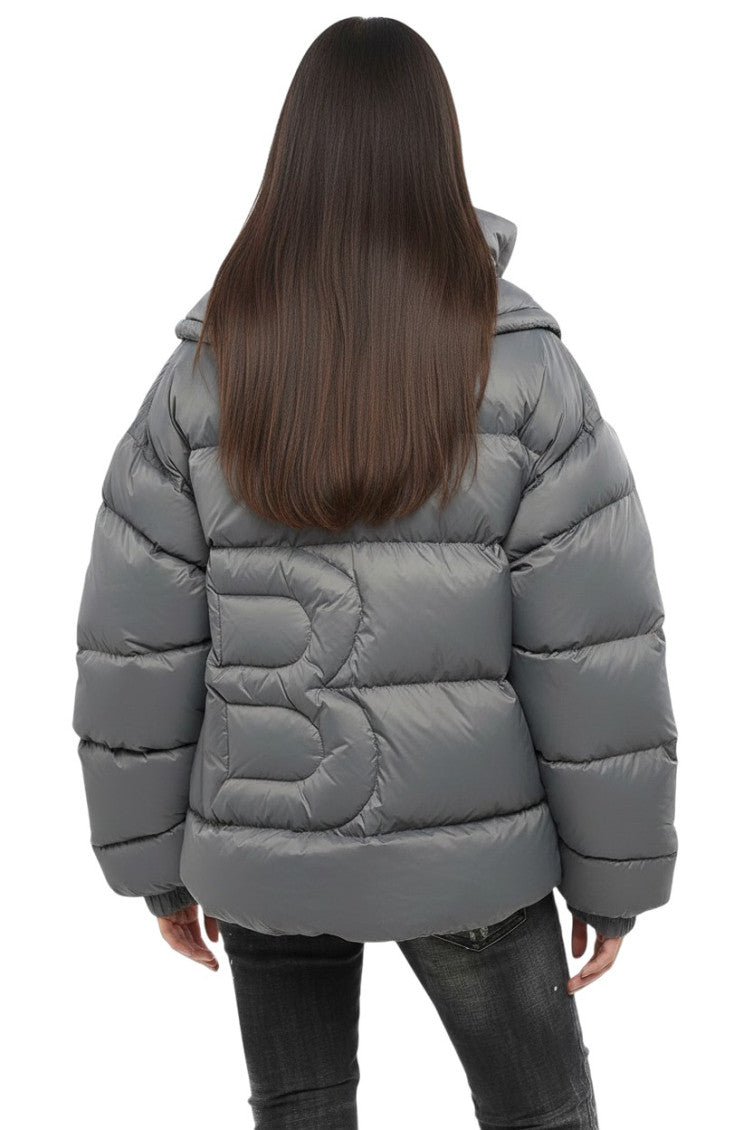 Grey Quilted Hood Jacket 2