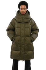 Dark Green Quilted Hood Jacket 1