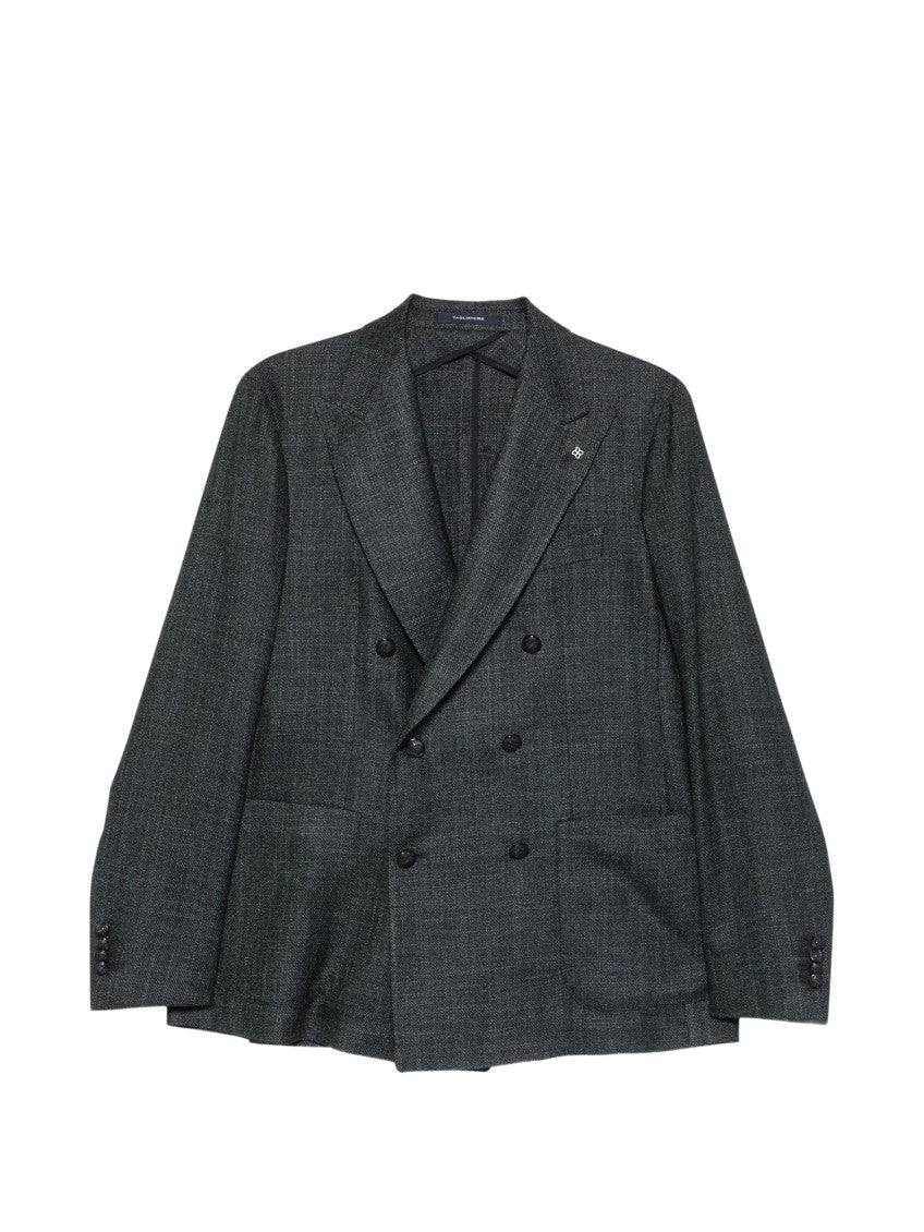Dark Grey Peaked Lapel Blazer 1