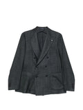 Dark Grey Peaked Lapel Blazer 1