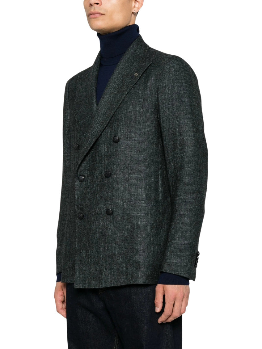 Dark Grey Peaked Lapel Blazer 2