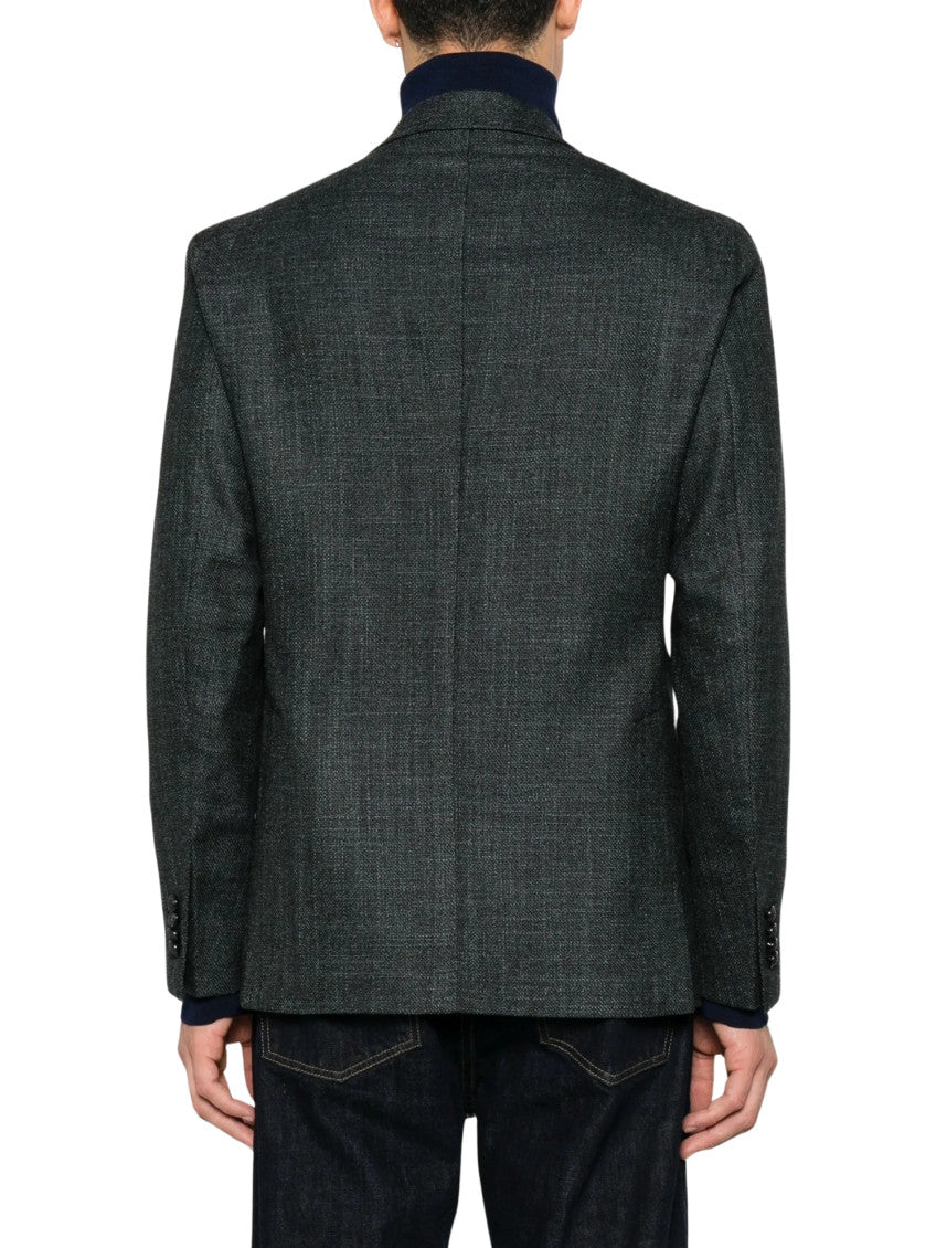 Dark Grey Peaked Lapel Blazer 3