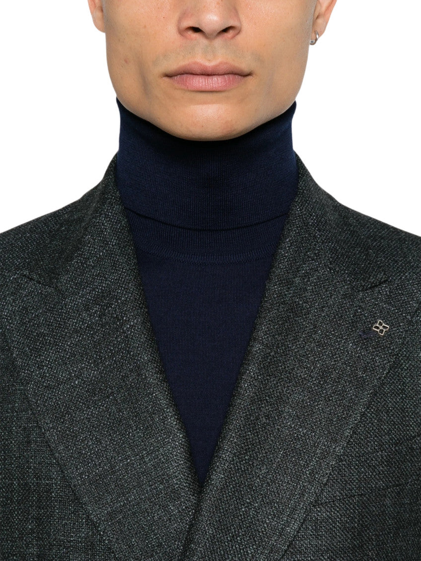 Dark Grey Peaked Lapel Blazer 4