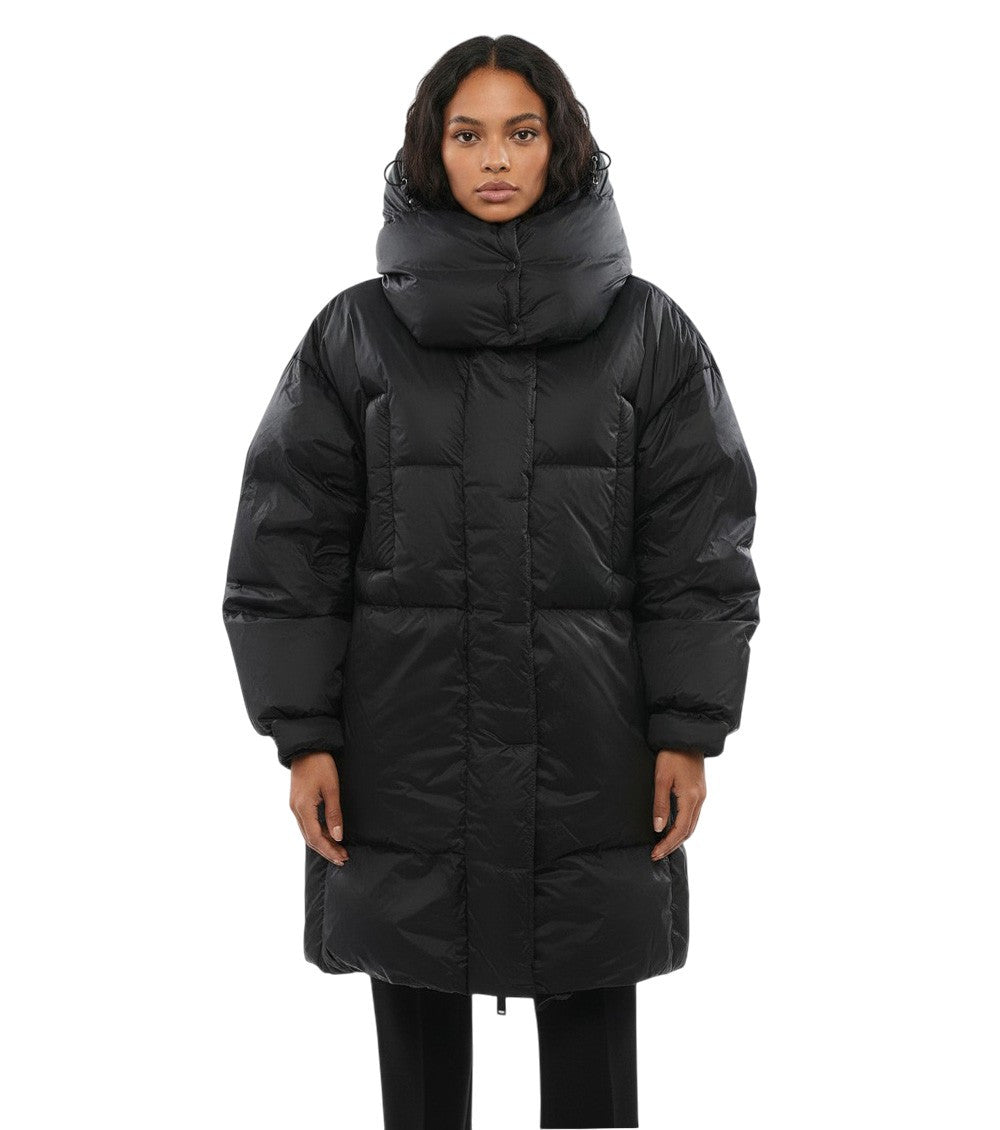 Black Quilted Hood Jacket 1