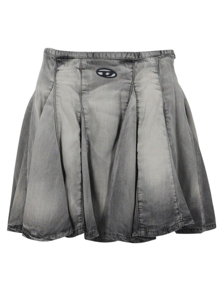 Grey Solid Mini Skirt 1
