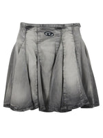 Grey Solid Mini Skirt 1