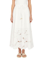 Ivory Embroidered Midi Skirt 1