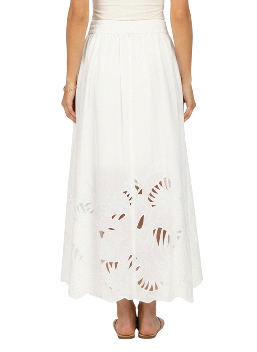 Ivory Embroidered Midi Skirt 2