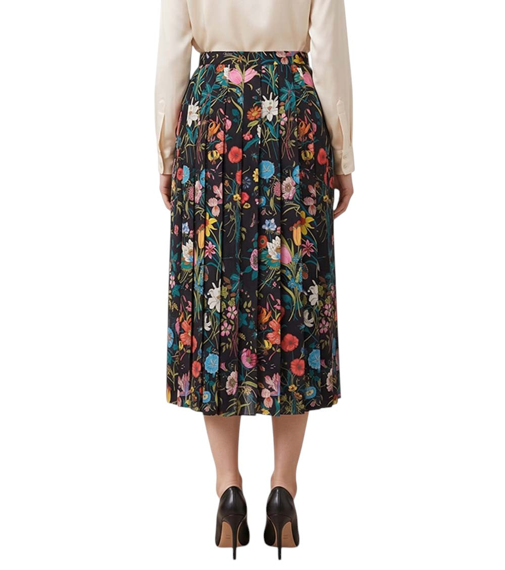 Multicolor Floral Midi Skirt 4