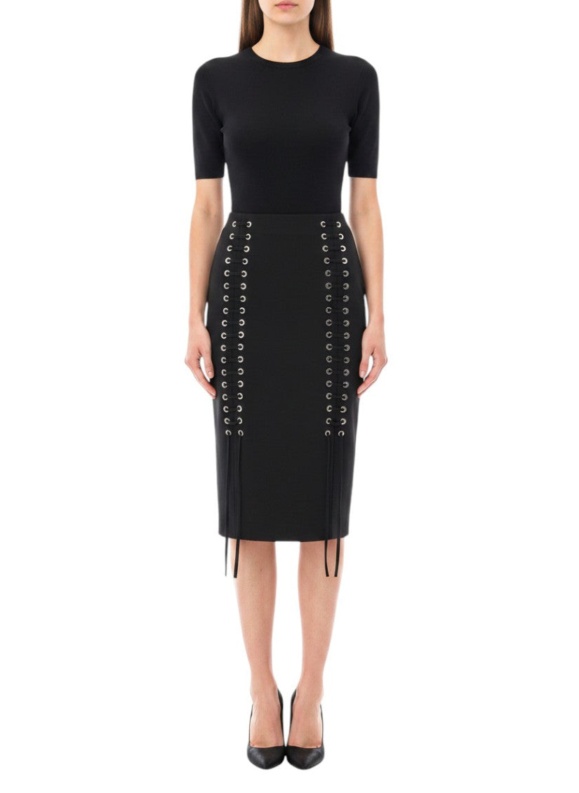 Black Embellished Midi Skirt 1