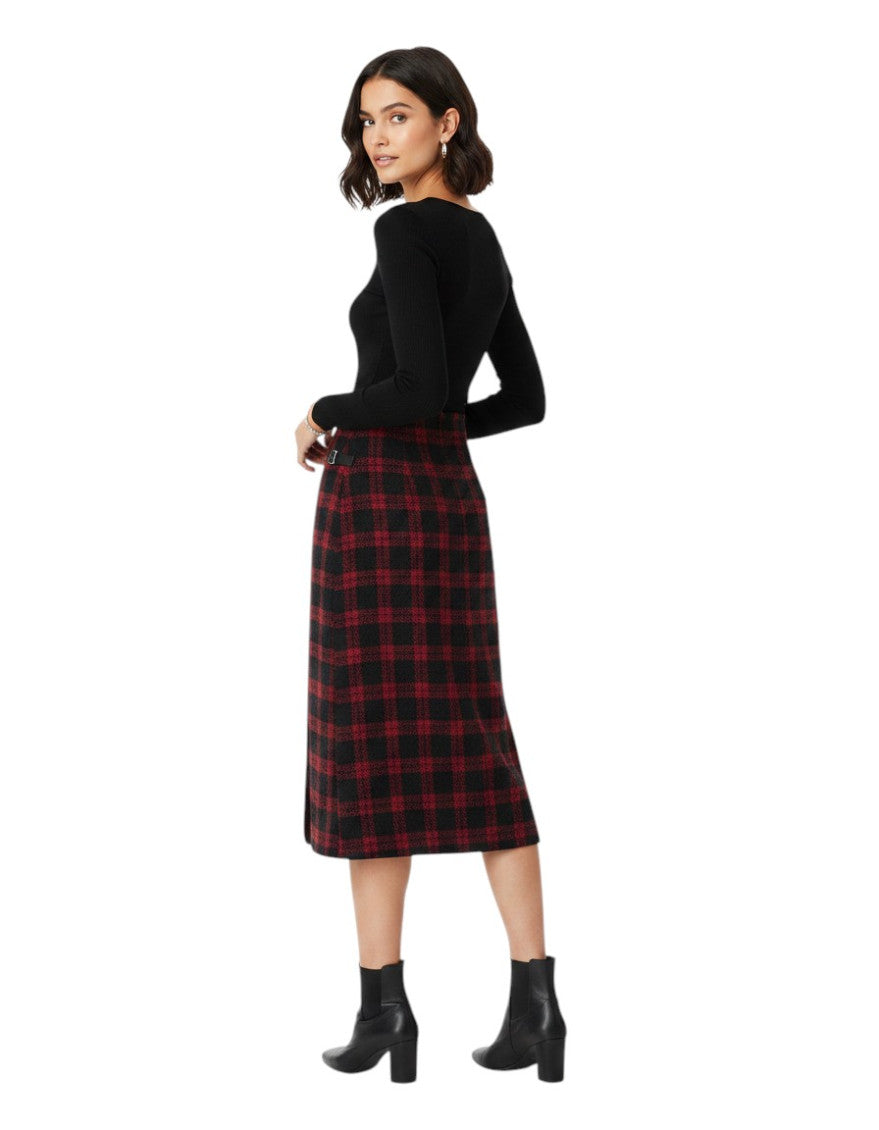 Multicolor Plaid Midi Skirt 2