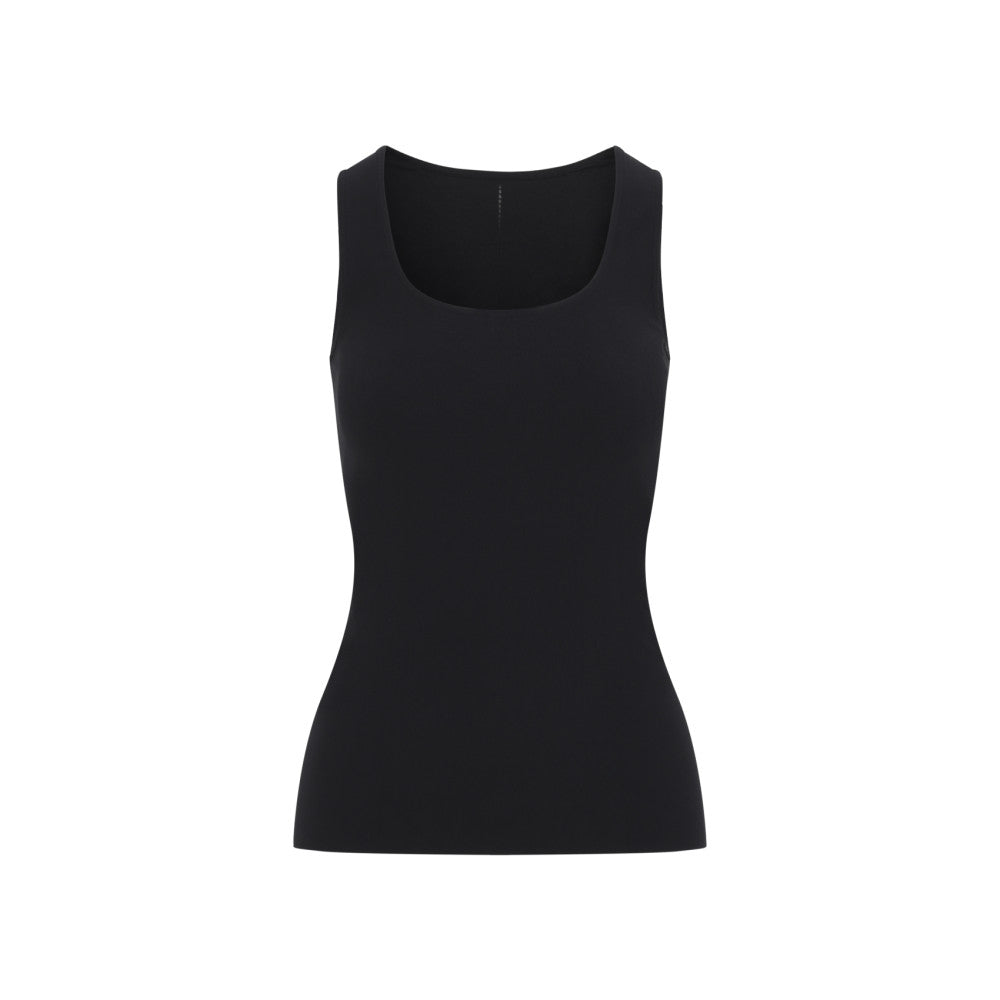 Black Solid Scoop Neck Top 1