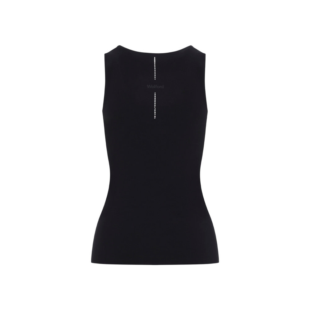 Black Solid Scoop Neck Top 2