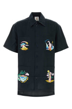 Dark Grey Embroidered Shirt 1