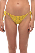 Yellow Printed Bikini Bottom Swimwear 1