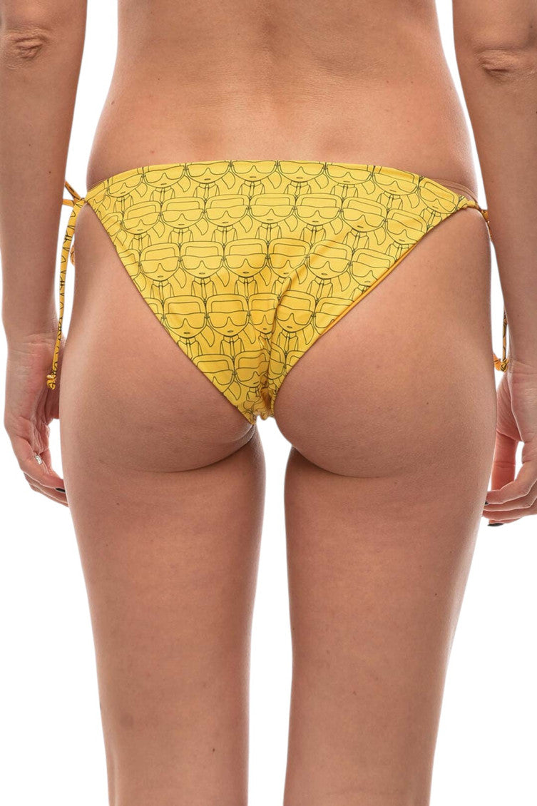 Yellow Printed Bikini Bottom Swimwear 2