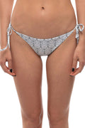 White Printed Bikini Bottom Swimwear 1