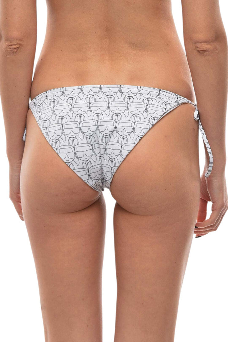 White Printed Bikini Bottom Swimwear 2