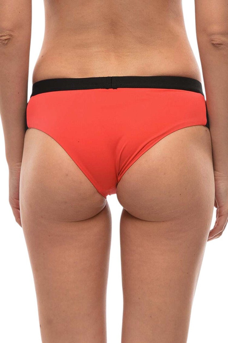Red Color Block Bikini Bottom Swimwear 2