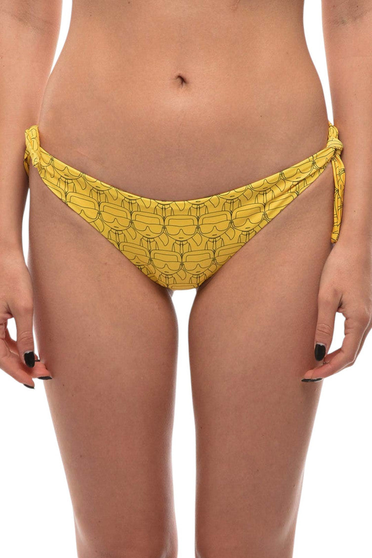 Yellow Printed Bikini Bottom Swimwear 1