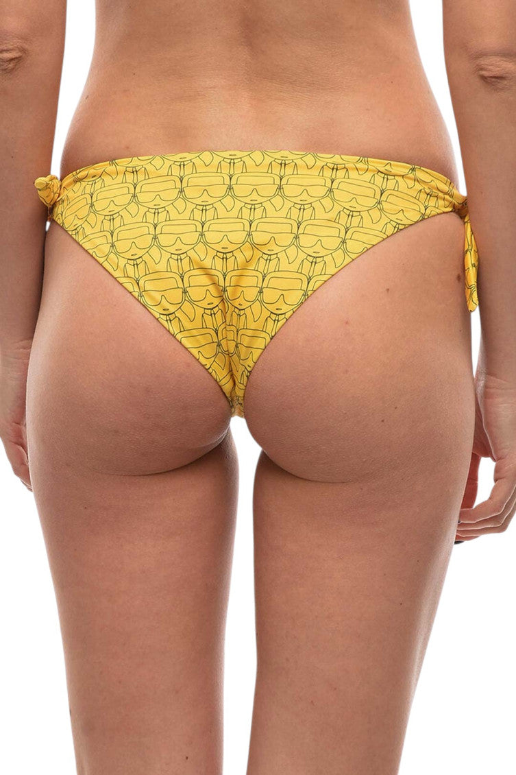 Yellow Printed Bikini Bottom Swimwear 2