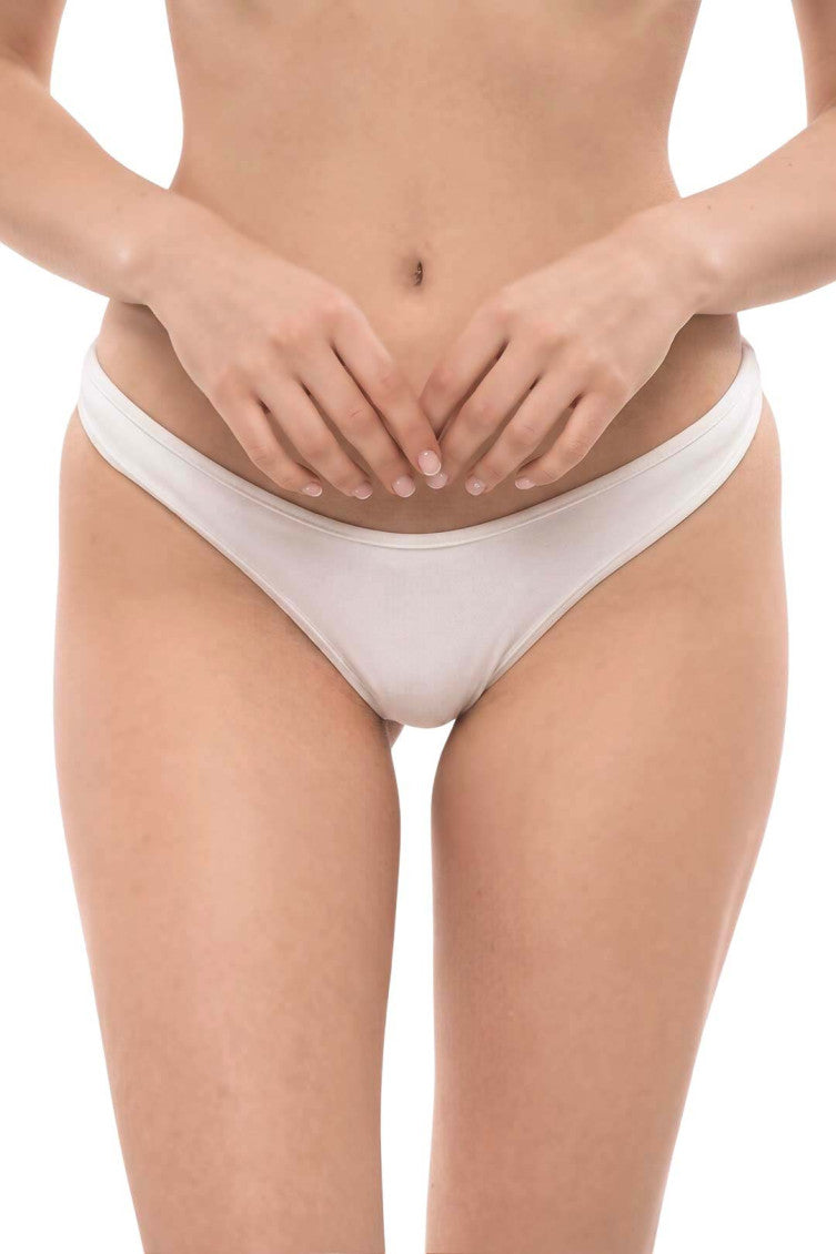 White Solid Swimwear 1