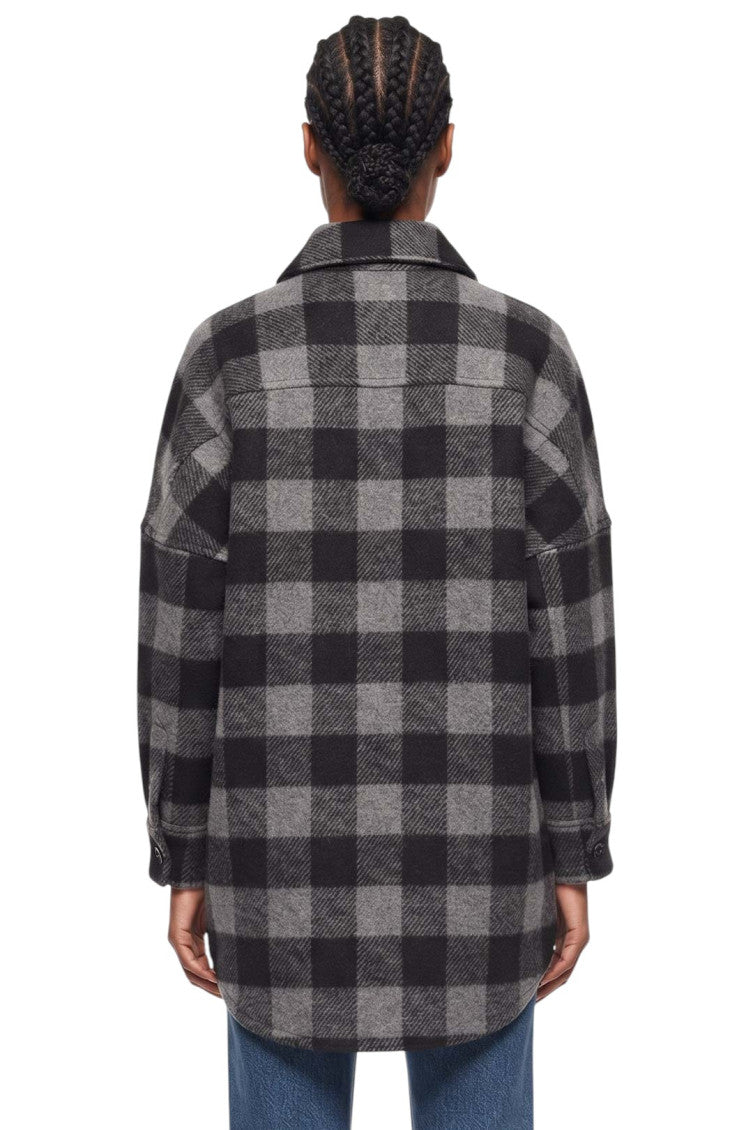 Grey Oversized Checks Shirt 2