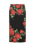 Black Floral Midi Skirt 1