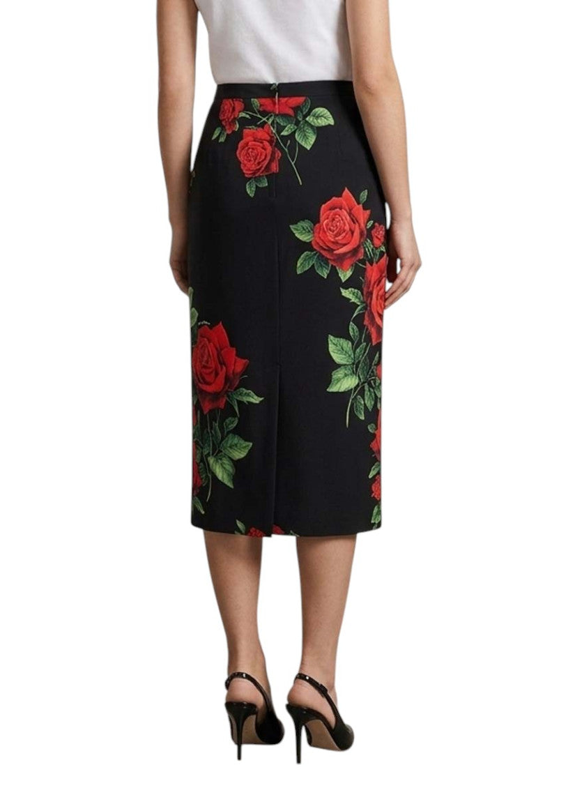 Black Floral Midi Skirt 4