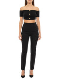 Black Solid Off Shoulder Top 1