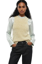 Off White Knitted Crew Neck Top 1