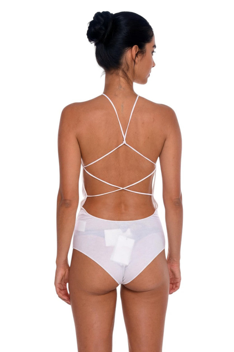 White Solid Halter Neck Top 2