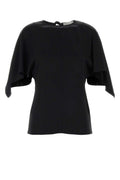 Black Solid Round Neck Top 1