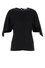 Black Solid Round Neck Top 1