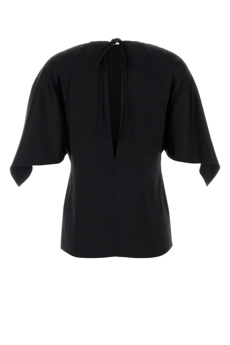 Black Solid Round Neck Top 2