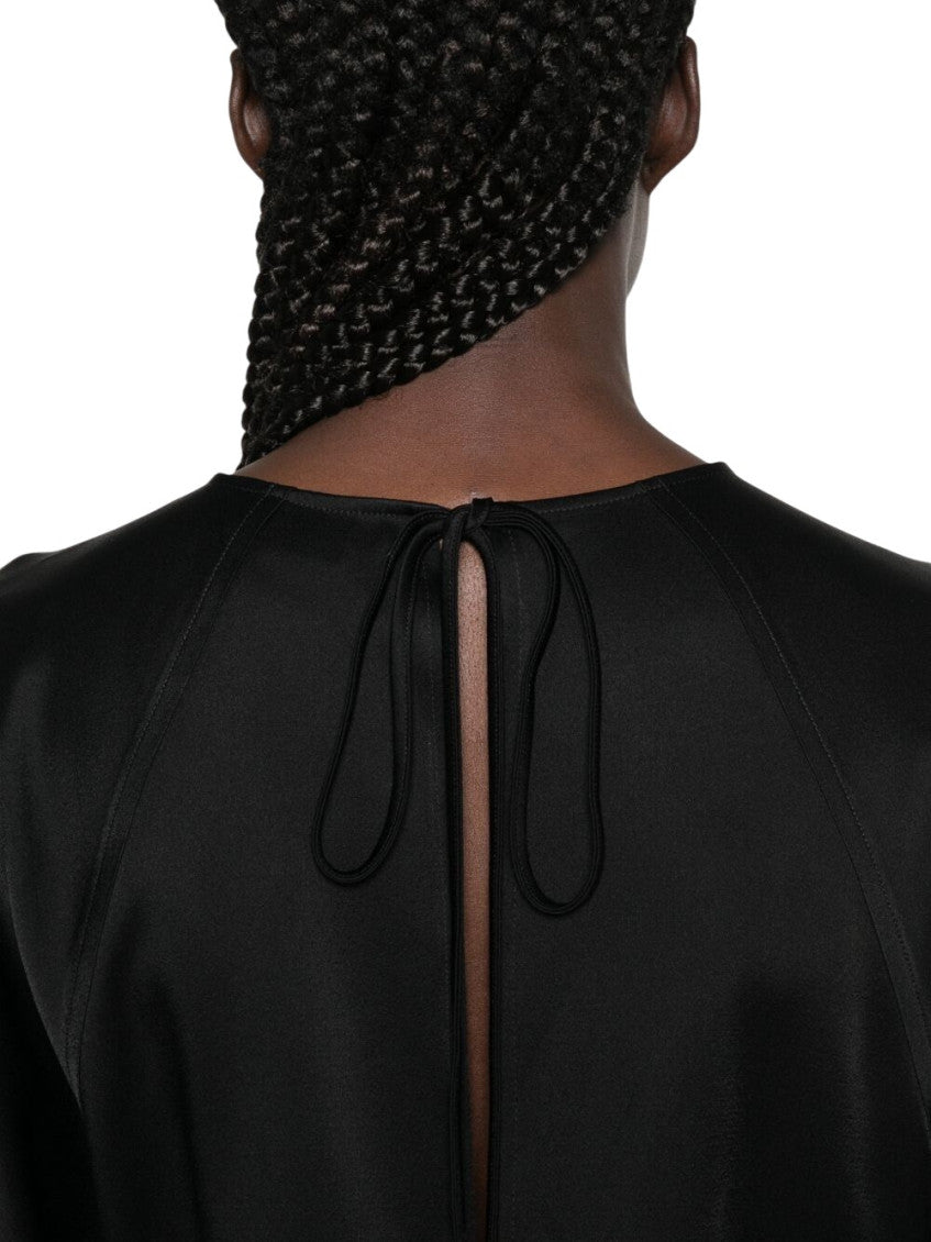 Black Solid Round Neck Top 5